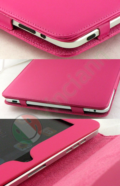 Custodia pelle morbida VERTICAL STAND Apple iPad FUCSIA  